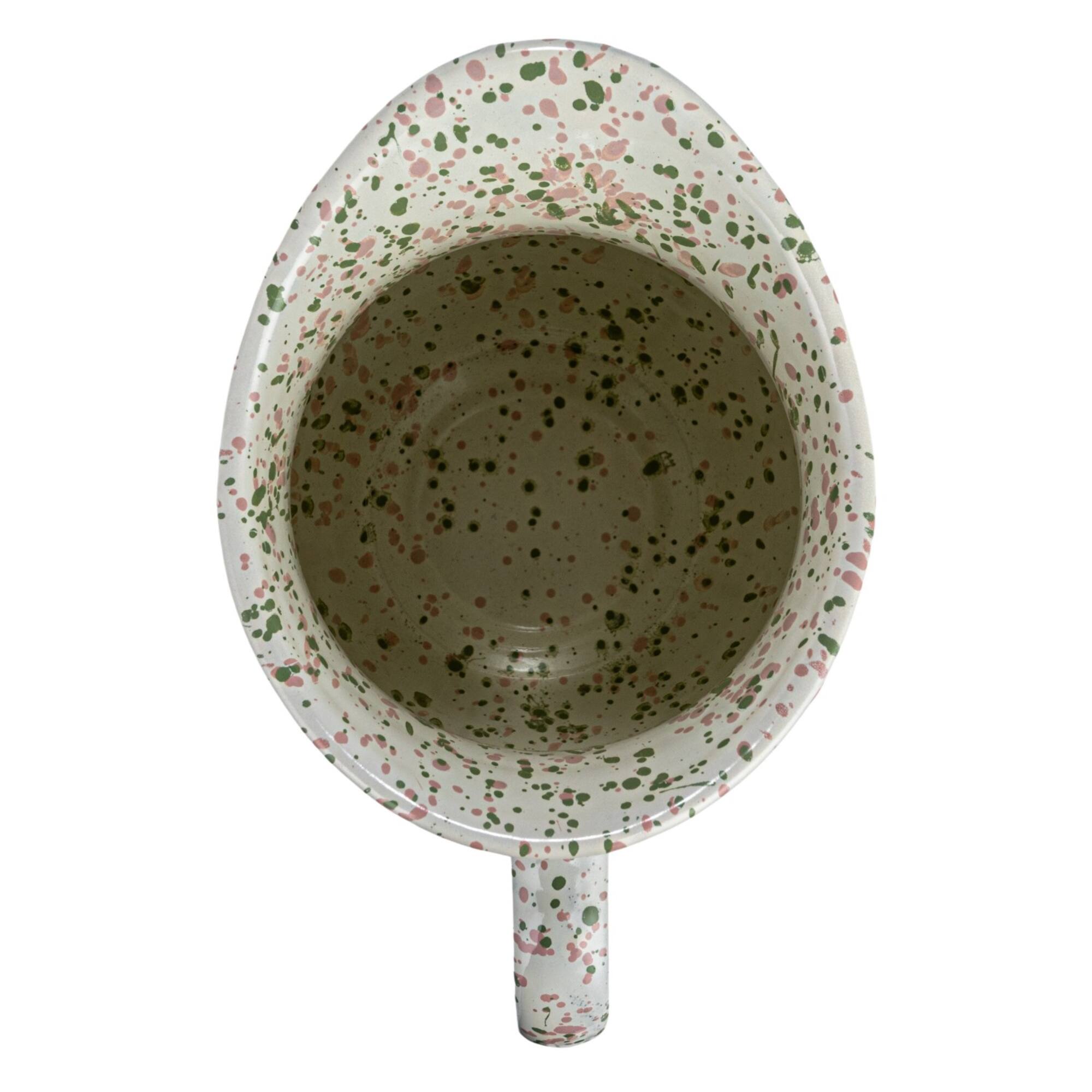 Hello Honey® 6.5" Mint & Pink Splatterware Enameled Metal Pitcher
